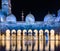 Sheikh Zayed Grand Mosque hallway corridor during sunset, in Abu Dhabi, United Arab Emirates