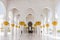 Sheikh Zayed Mosque Corridor with Arabic Geometry Decoration, The Great Marble Grand Mosque at Abu Dhabi, UAE