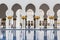 Sheikh Zayed Mosque Left Wing Corridor with Pool, The Great Marble Grand Mosque at Abu Dhabi, UAE