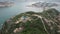 Shek O beach pavilion path Drone shot