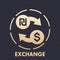 Shekel to dollar exchange vector icon