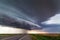 Shelf cloud and supercell thunderstorm