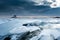 Shelf ice and lighthouse