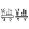 Shelf line and glyph icon, furniture and home, bookshelf sign, vector graphics, a linear pattern on a white background.