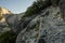 Shelf Section Of Four Mile Trail With Yosemite Falls Across The Valley