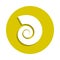 a shell of a cochlea icon in badge style. One of sheashell beach collection icon can be used for UI, UX