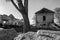 Shell house old ruin architecture buildings village solitude monochrome