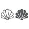 Shell line and glyph icon, ocean and beach, seashell sign vector graphics, a linear icon on a white background, eps 10.
