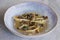 Shell pasta with sauteed mushroom and creamy truffle sauce