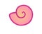 Shell. Pink seashell - vector pictogram or logo. Pink clam shellfish from the ocean - vector icon for logo.