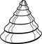 Shell snail or mollusk. Sea clam. Sea clam animal - vector image for coloring book. Shell in the shape of a cone.