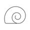 Shell, Snail`s Shell, set of ocean life, line design vector