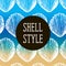 Shell Style Vector Pattern Brush Black Illustration Sea Sun