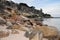 Shelley Cove: Orange Granite and Limestone Cliffs