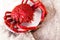 Shellfish plate of crustacean seafood with fresh red crab, lobster on vintage background