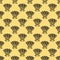 Shells seamless pattern on yellow background. Modern textile design
