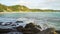 Shelly beach in Nambucca Heads in Australia in the summer, pan shot