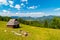 Shelter cabin hut with view to valley, Velka Fatra, Western Carpathians, Slovakia