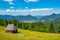 Shelter cabin hut with view to valley, Velka Fatra, Western Carpathians, Slovakia