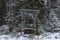 Shelter in the forest with firewood, used for Moosehunting