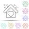 Shelter house heart multi color icon. Simple thin line, outline vector of no gubernamental organization icons for ui and ux,