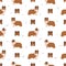 Sheltie, Shetland sheepdog seamless pattern. Different poses, coat colors set