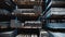 Shelves of Steel Pipe Industry Construction stacked in the warehouse