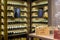 Shelves with wine bottles