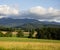 Shenandoah Mountains and open fields outside of Luray, Virginia