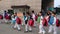 Shenzhen, China: children athletes walk past the sports square to take part in a competition