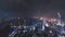 Shenzhen, China. Illuminated Urban Skyline at Night During Light Show. Futian and Luohu District. Guangdong. Aerial View