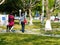 Shenzhen, China: men and women, children and other citizens or tourists relax in parks during the Spring Festival holiday