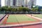 Shenzhen china: old people playing a goal kick