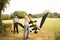 Shenzhen, China: people flying kites