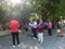 Shenzhen, China: people sing gospel songs in the park