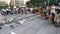 Shenzhen, China: people watch pigeons in the square, especially children are very happy, and then feed the pigeons with the bought