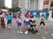 Shenzhen, China: pupils leave school after school.