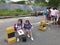 Shenzhen, China: pupils leave school after school.