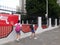 Shenzhen, China: pupils leave school after school.