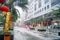 Shenzhen china: residential district hanging red lanterns