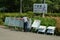 Shenzhen, China: a security guard in the removal of advertising signs