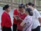 Shenzhen, China: Several middle-aged women get together to watch their mobile phones
