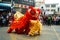 Shenzhen, China: temple festival parade, lion dance activities