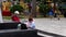 Shenzhen, China: Women`s parents take their children to play in the park
