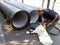 Shenzhen, China: workers are installing a giant pipe