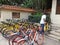 Shenzhen park gate, parked a lot of sharing bikes