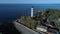 Shepelevsky lighthouse, may day aerial video. Leningrad region, Russia