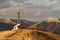 Shepherd`s House on a hill in the mountains. View of the Carpathian Mountains