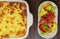 Shepherd`s pie or cottage pie with fresh salad