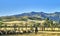 Shepherds nomads on horseback riding grazing sheep in the Kazakh steppe along the road from the city of Ust-Kamenogorsk to the